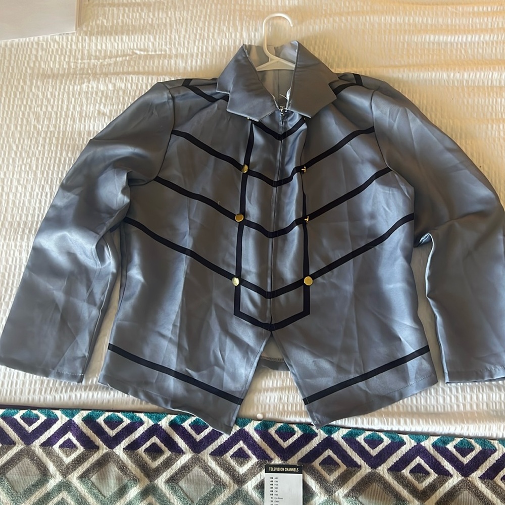 Women’s jacket gray  with black outline also gold buttons